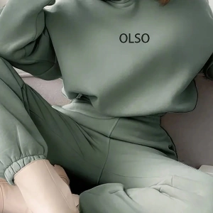 2 Parça Kadın Kapşonlu Sweatshirt ve Bağcıklı Bel Cepli Eşofman Altı Takımı, Günlük Sp