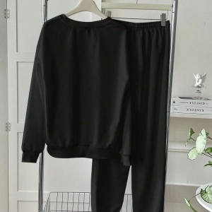 2 Parça/Takım Kadın Büyük Boy Yıldız ve Harf Baskılı Mürettebat Yaka Sweatshirt Ve B