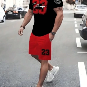 23 Numaralı Kıyafet, Erkekler İçin Yaz Tatilleri ve Spor Aktiviteleri İçin Mükemmel, Yuvarlak