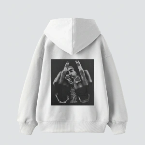 2Pac All Eyez On Me Baskılı Oversize Unisex Premium Beyaz