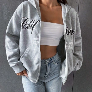 3 Iplik Şardonlu Fermuarlı Kapüşonlu Sweatshirt Gri 3 Lü Kombin