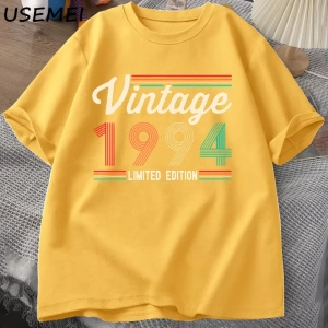 30 yaşındaki hediyeler T-shirt erkekler pamuk kısa kollu Tshirt doğan 1994 Vintage 30th doğum 2978