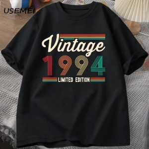 30 yaşındaki hediyeler T-shirt erkekler pamuk kısa kollu Tshirt doğan 1994 Vintage 30th doğum 2978
