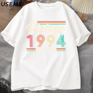 30 yaşındaki hediyeler T-shirt erkekler pamuk kısa kollu Tshirt doğan 1994 Vintage 30th doğum 2978