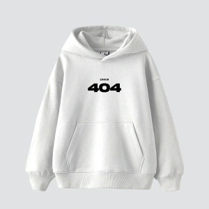 404 Error Baskılı Oversize Unisex Premium Beyaz