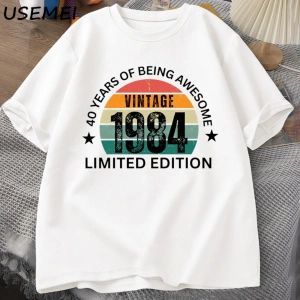 40th doğum günü erkek tişört yapılan 1984 Vintage Tshirt 40 yaşında T shirt erkekler için rah 2868