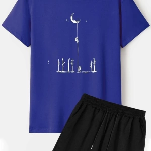 Uzay Temalı Şort T-shirt Eşofman Takımı Yıldızadogru