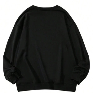 Slogan Desenli Düşük Omuz Oversize Sweat