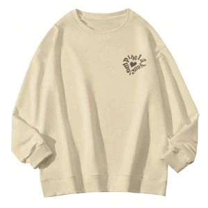Harfli Grafik Düşük Omuz Oversize Sweat