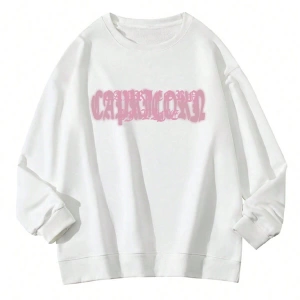 Harfli Grafik Düşük Omuz Oversize Sweat