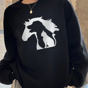 Hayvan Desenli Düşük Sweat