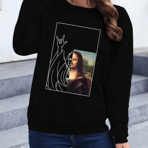 Şekil Grafiği Düşük Omuzlu Sweatshirt