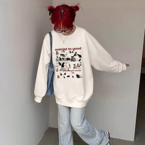Harfli Grafik Düşük Sweat