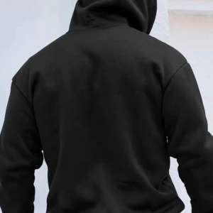 Erkek Siyah Life Is An Advanture Baskılı Kapüşonlu Oversize Sweatshirt Hoodie advantu