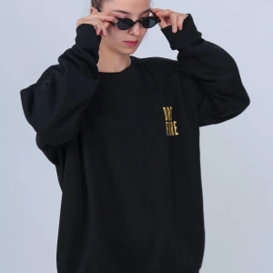 Unisex Siyah Dream Future Baskılı Sweatshirt futuresweat
