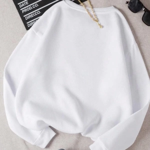 Unisex Beyaz Usa Bayrak Oversize Bisiklet Yaka Sweatshirt amerikanbayrak