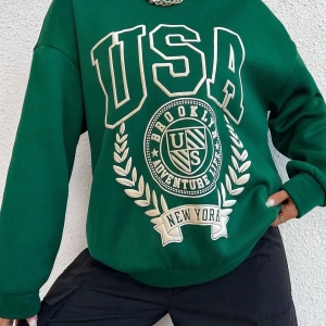 Usa Baskılı Nefti Oversize Bisiklet Yaka Sweatshirt usanefti
