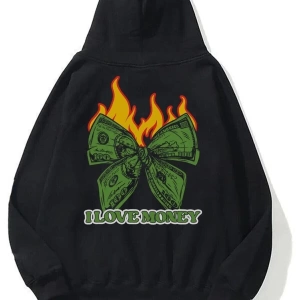 Unisex I Love Money Sweatshirt Siyah Trndz1359