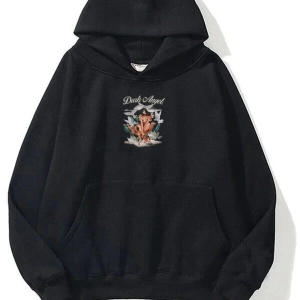 Unisex Dark Angel Sweatshirt Siyah Trndz1319