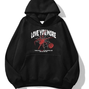 Unisex Love You More Sweatshirt Siyah Trndz1791