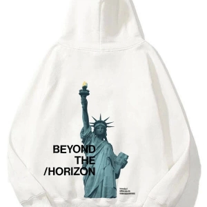 Unisex Beyond The Horizon Sweatshirt Beyaz Trndz1356