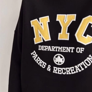 Siyah NYC Department Baskılı Oversize Bisiklet Yaka Kadın Sweatshirt bsgnycdepa