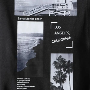 Siyah Santa Monica Baskılı Oversize Kapuşonlu Unisex Sweatshirt bsgsantamonicas