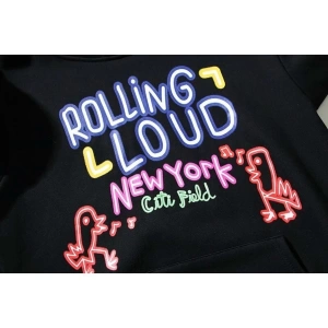 Erkek Siyah Rolling Loud Baskılı Oversize Kapüşonlu Sweatshirt Benisengiydirrol