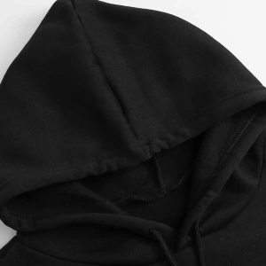 Kadın Siyah Nope Baskılı Oversize Kapüşonlu Sweatshirt Benisengiydirnopesweatsh