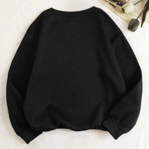 Siyah Pray Baskılı Oversize Bisiklet Yaka Sweatshirt bsgpraysweat