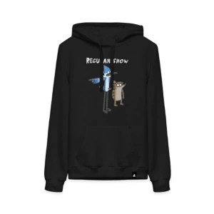 Unisex Siyah Regural Show Çizgi Film Sweatshirt galax04330