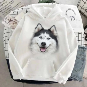 Hussky Grafik Desenli Hoodie Kapşonlu 14930