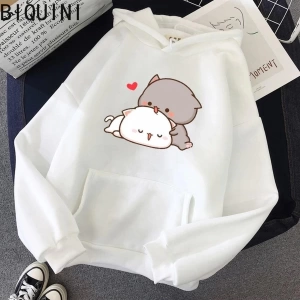 Kedi Grafik Baskılı Unisex Kapşonlu Hoodie 12575