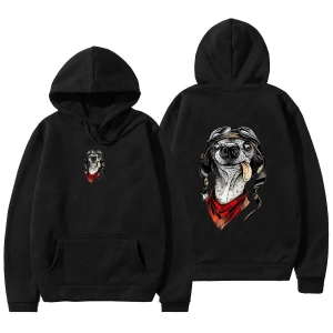 Unisex Dil Çıkartan Köpek Kapşonlu Hoodie 12771
