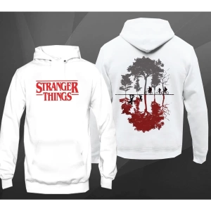 Unisex Stranger Things Beyaz Hoodie 12752