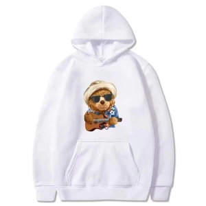 Moda Karikatür Ayı Baskı Kapşonlu Mod68 12374