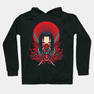 Itachi Onimask Kapşonlu Siyah Hoodie 06920