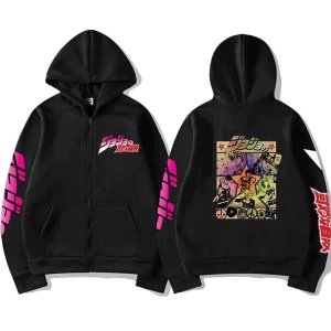 Jojonun Tuhaf Macera Fermuarlı Unisex Hoodies Tip61 13924