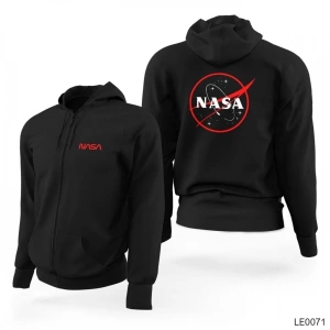 Nasa Fermuarlı Kapşonlu Sweatshirt 12939