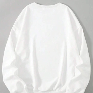 Unisex Kadın/Erkek Kalp Desenli Damla Omuz Sweatshirt
