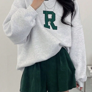 Unisex Kadın/Erkek DAZY Kpop Mektup Grafikli Düşük Omuz Sweatshirt