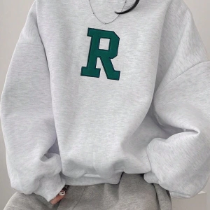 Unisex Kadın/Erkek DAZY Kpop Mektup Grafikli Düşük Omuz Sweatshirt