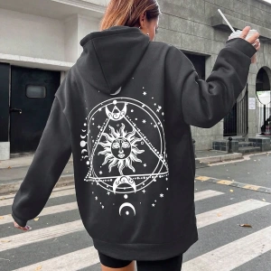 Unisex Kadın/Erkek Harajuka Sokakt Yazılı Grafik Sweat