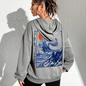 Unisex Kadın/Erkek Harajuka Sokakt Yazılı Grafik Sweat