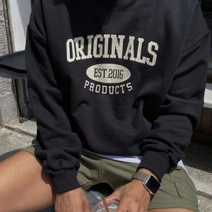 Unisex Kadın/Erkek Harajuka Sokakt Yazılı Grafik Sweat