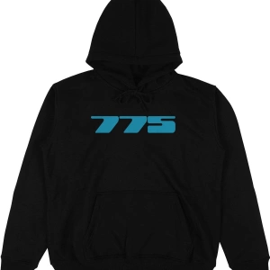 775 v2 Siyah Oversize Unisex Kapüşonlu Sweatshirt Hoodie