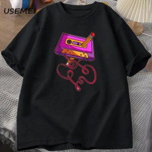 80s kaset bant kalem baskılı t-shirt 1980s Retro Vintage gerileme müzik T Shirt erkek giyim b 3069