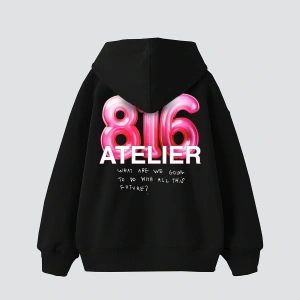 816 Atelier Baskılı Oversize Unisex Beyaz