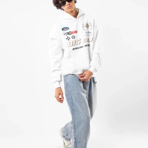 816 Racing Baskılı Oversize Unisex Beyaz