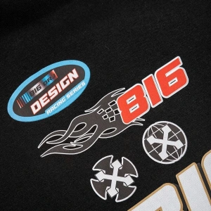 816 Racing Baskılı Oversize Unisex Beyaz